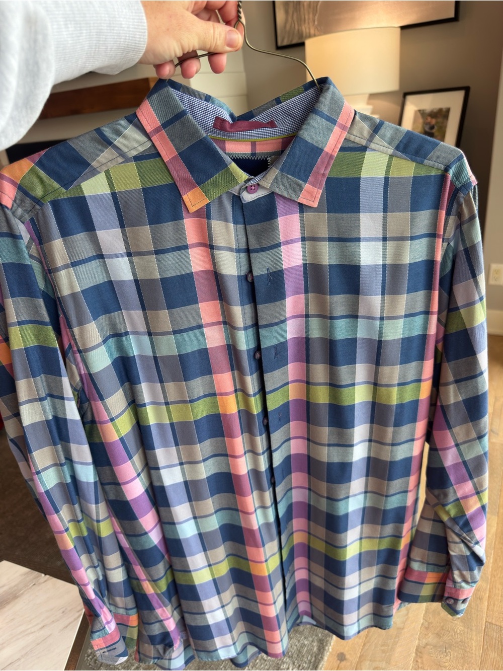 Tommy Bahama Plaid Button-Down Shirt in Blue, Pink & Green